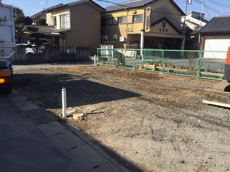 木造店舗兼住宅手壊し解体後の写真